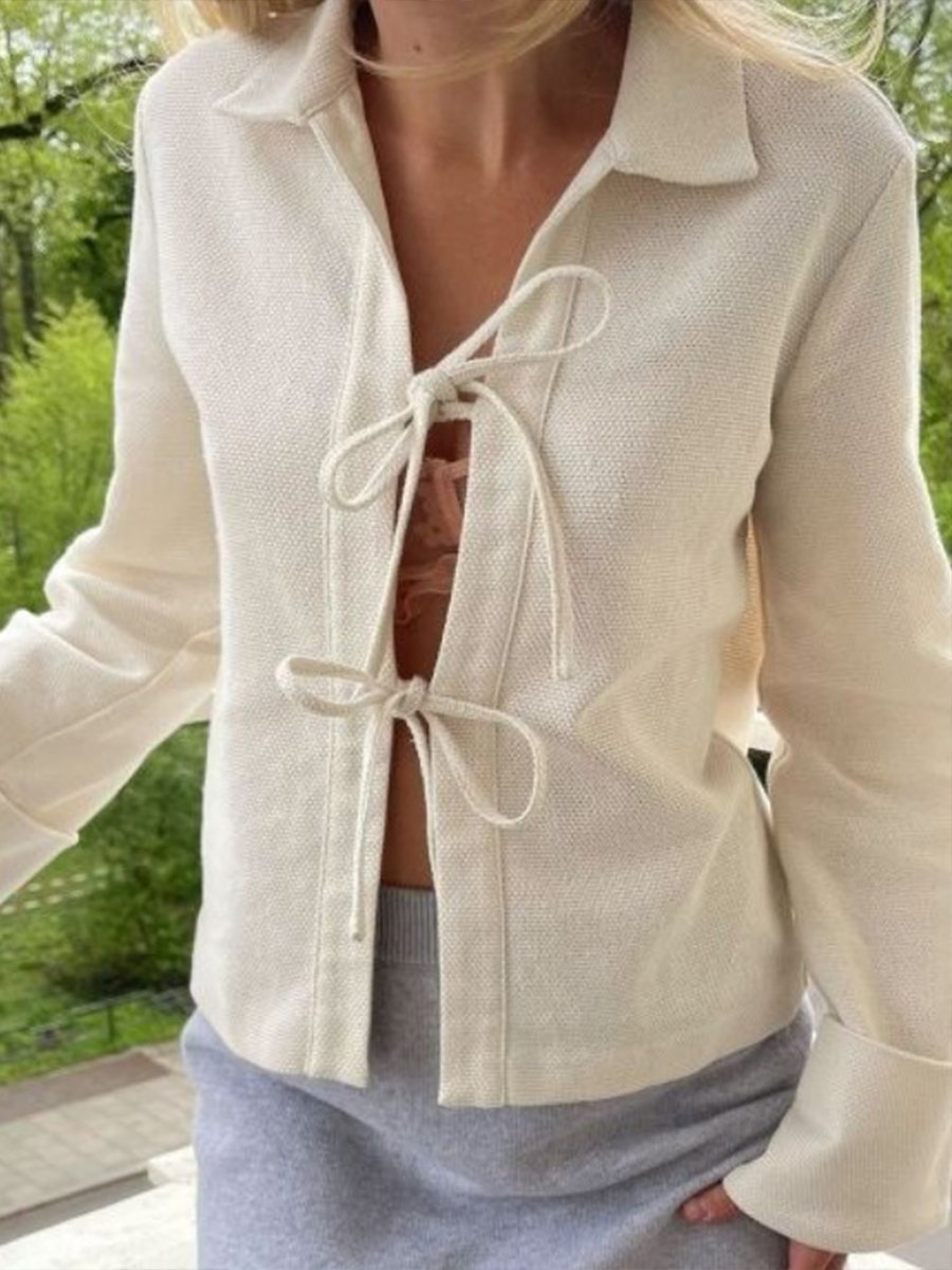 Minimalist Tie-Front Shirt Sophisticated Design with a Modern Twist