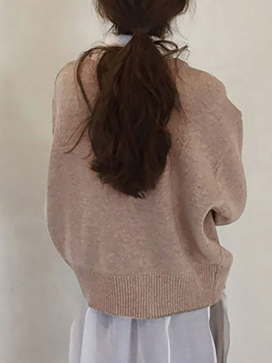 Asymmetric Buttoned Plain Cardigan Asymmetric Buttoned Plain Cardigan